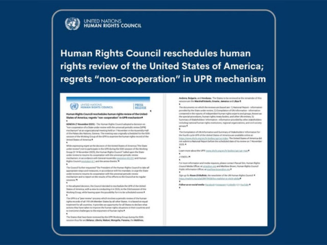 Human Rights Council reschedules human rights review of the United States of America; regrets “non-cooperation” with UPR mechanism